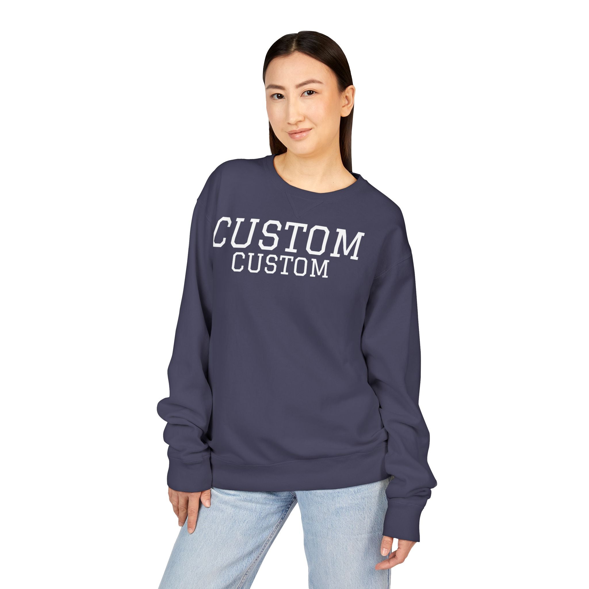 Custom Crewneck Sweatshirt — Vintage Garment-Dyed Comfort
