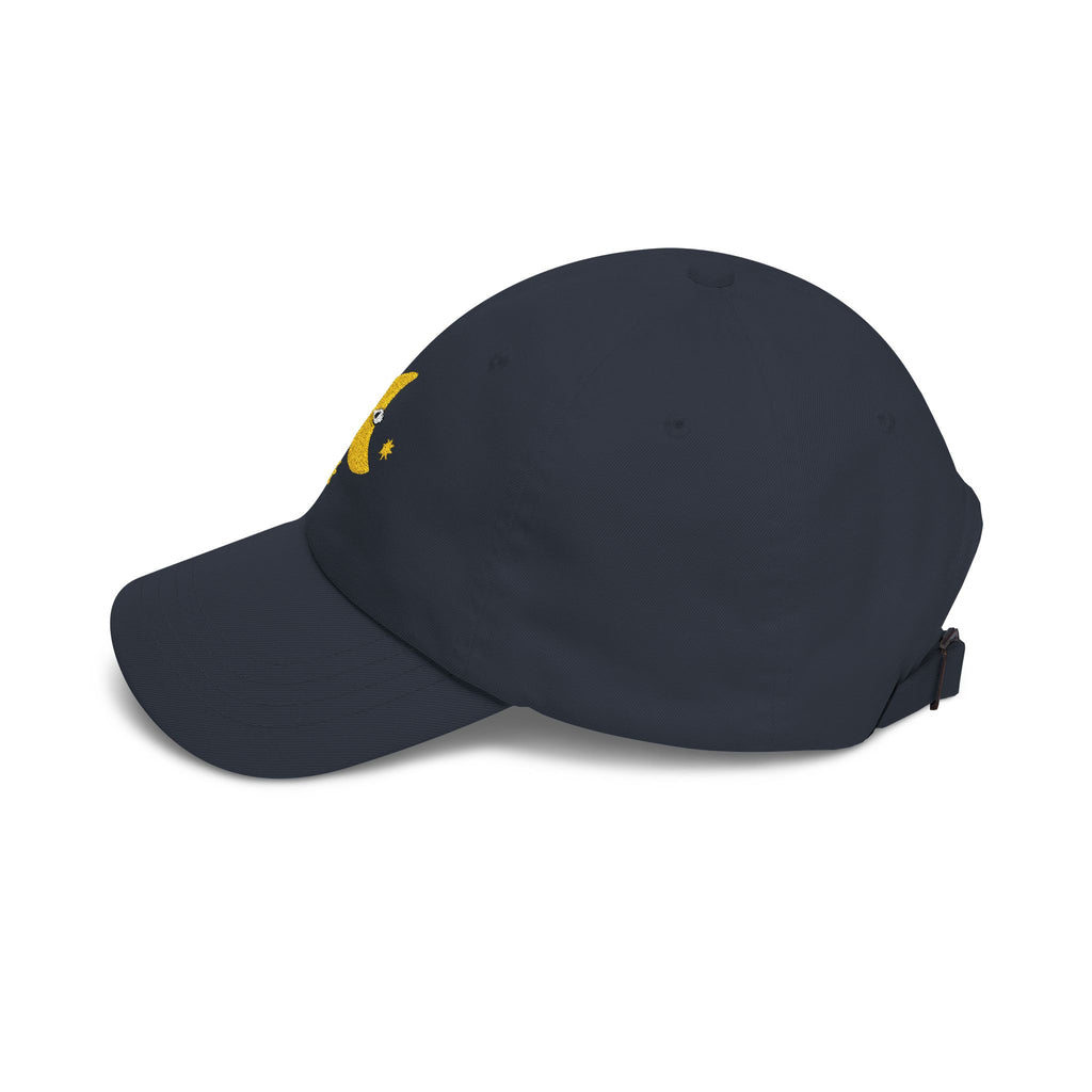 Moon Eye Dad Cap — Embroidered Crescent Moon & Stars Baseball Hat
