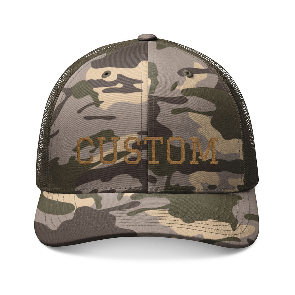 Custom Camo Trucker Hat — Custom Embroidered Military-Style Cap