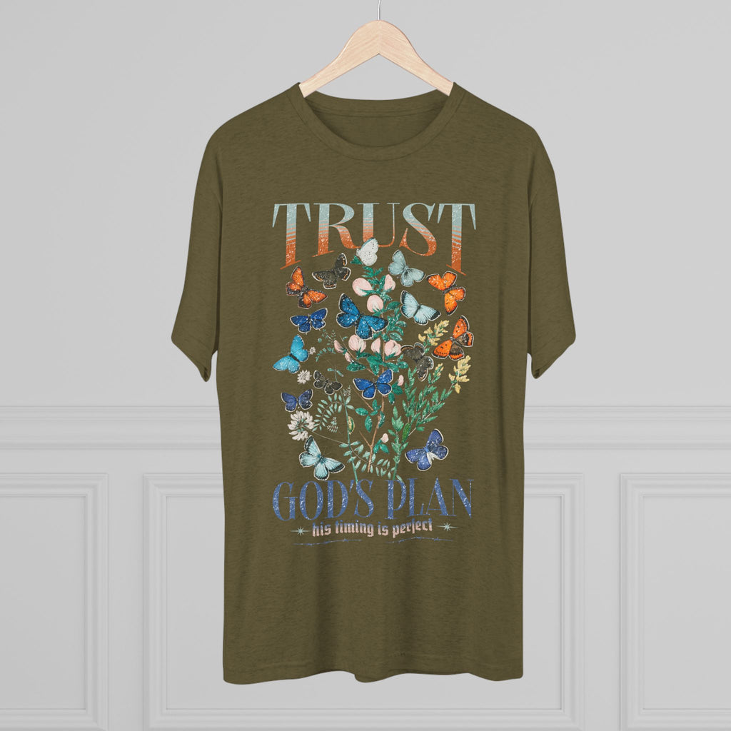 Trust God's Plan Butterflies T-Shirt — Butter-Soft Oversized Tee