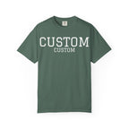 Custom Garment-Dyed T-Shirt — Personalized 'CUSTOM' Vintage Collegiate Tee