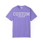 Custom Garment-Dyed T-Shirt — Personalized 'CUSTOM' Vintage Collegiate Tee