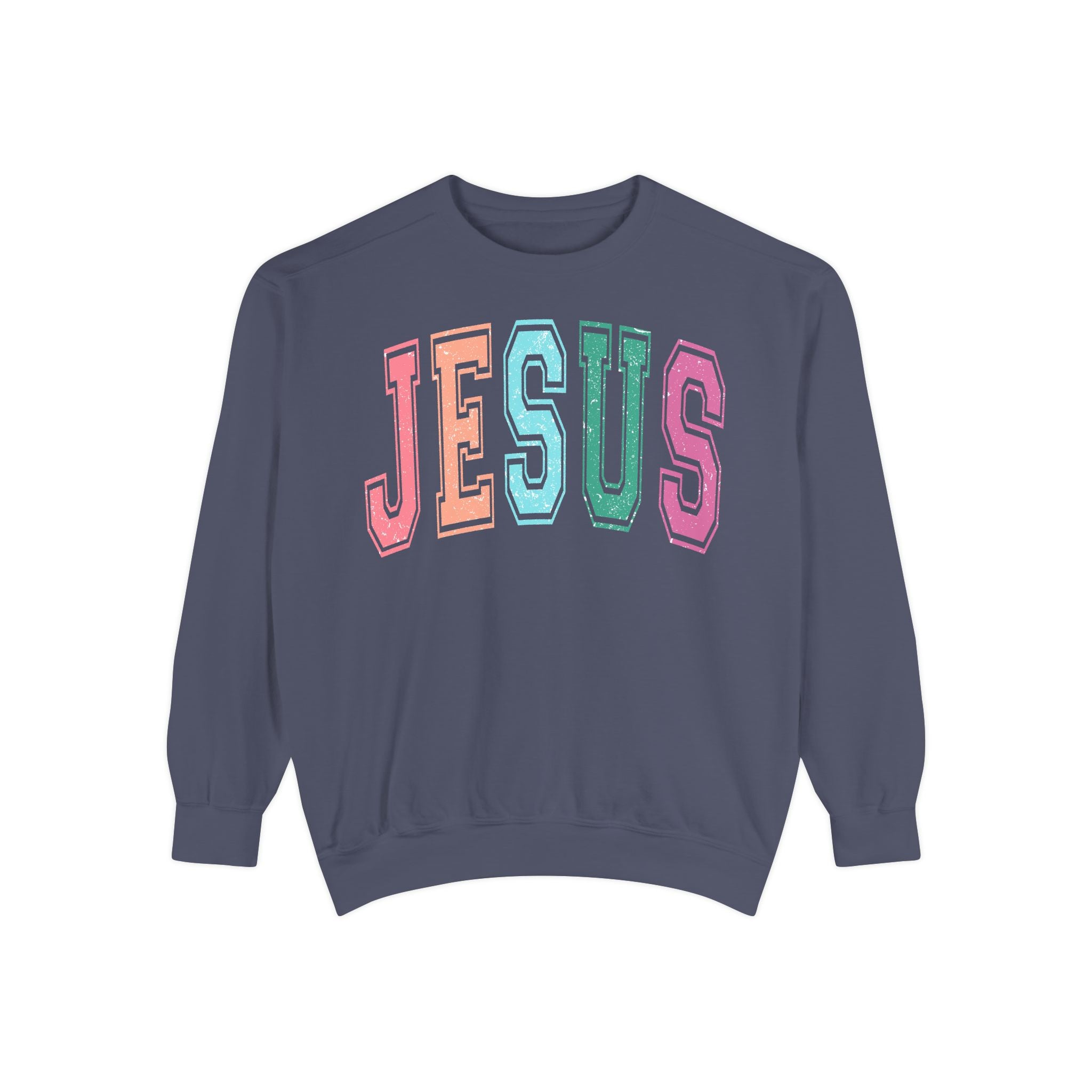 Jesus Rainbow Comfort Colors Crewneck Sweatshirt