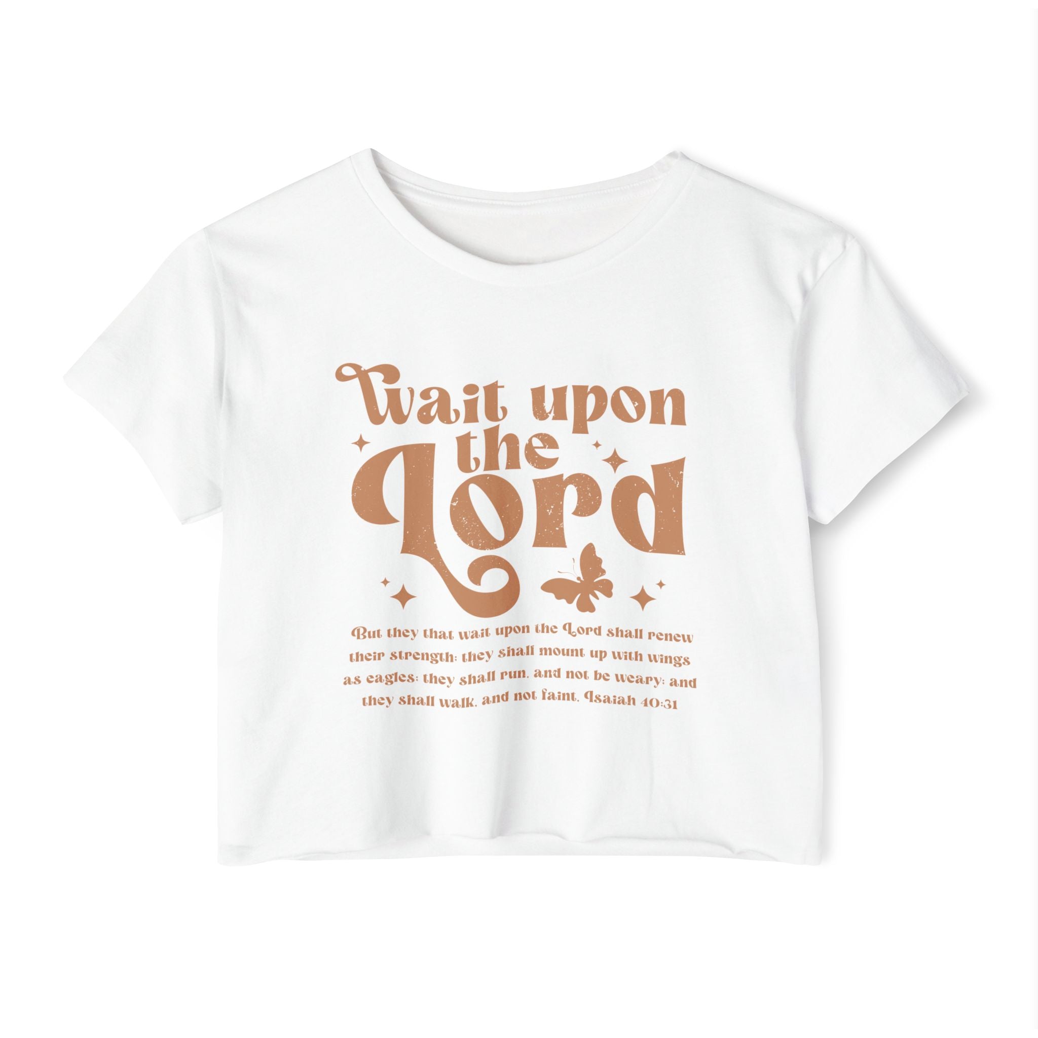 Christian Festival Crop Top — “Wait Upon the Lord" Graphic