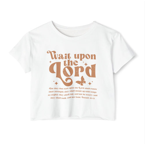 Christian Festival Crop Top — “Wait Upon the Lord" Graphic