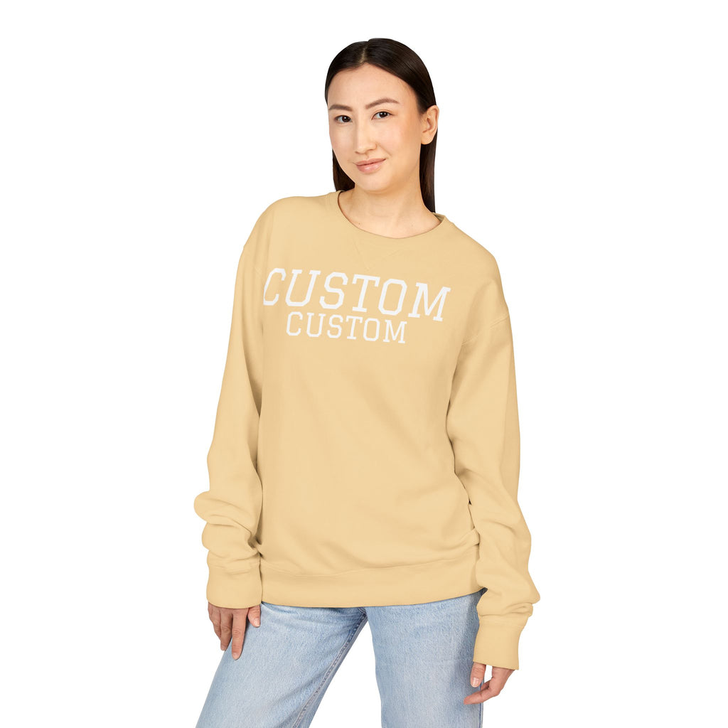 Custom Crewneck Sweatshirt — Vintage Garment-Dyed Comfort