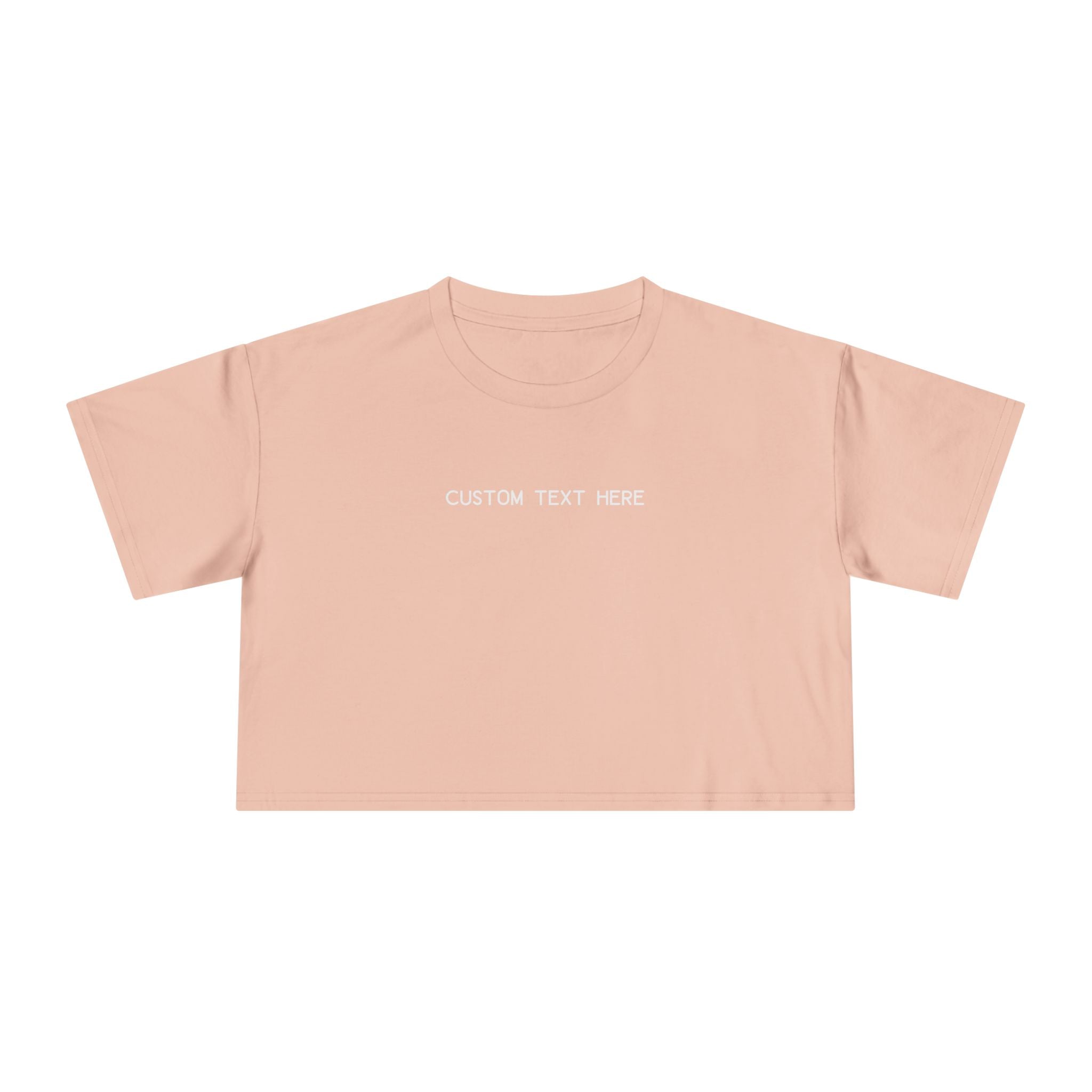 Custom T-Shirt - Custom Crop Top - Customizable Women's Crop Tee — Minimalist 'Custom Text Here' Chest Graphic