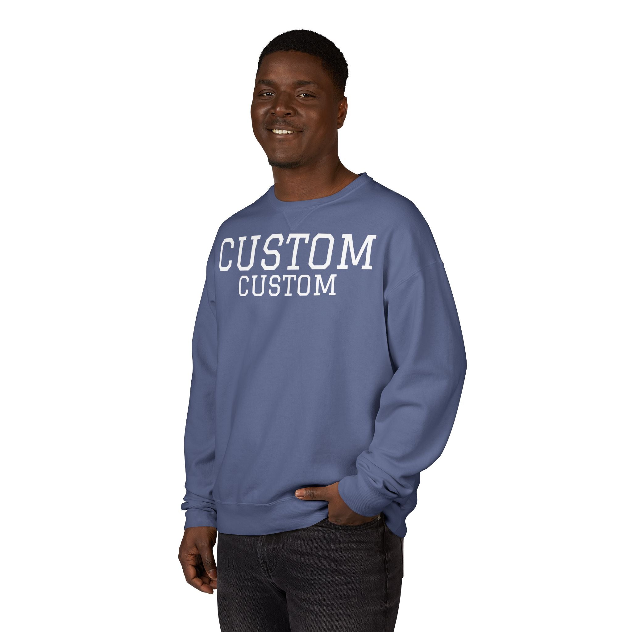 Custom Crewneck Sweatshirt — Vintage Garment-Dyed Comfort