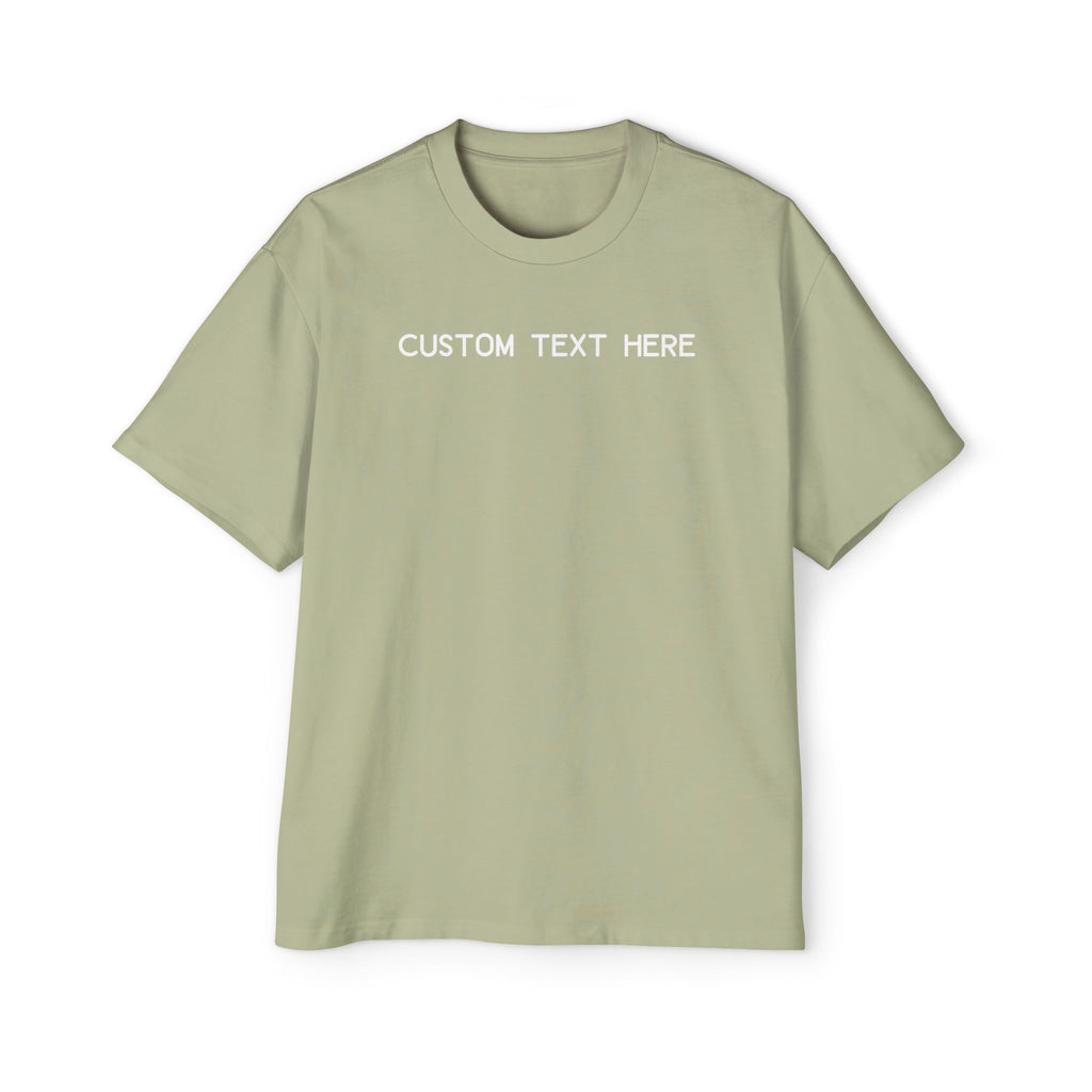 Custom T-Shirt - Custom Text Oversized Tee — Men's Personalized White T-Shirt