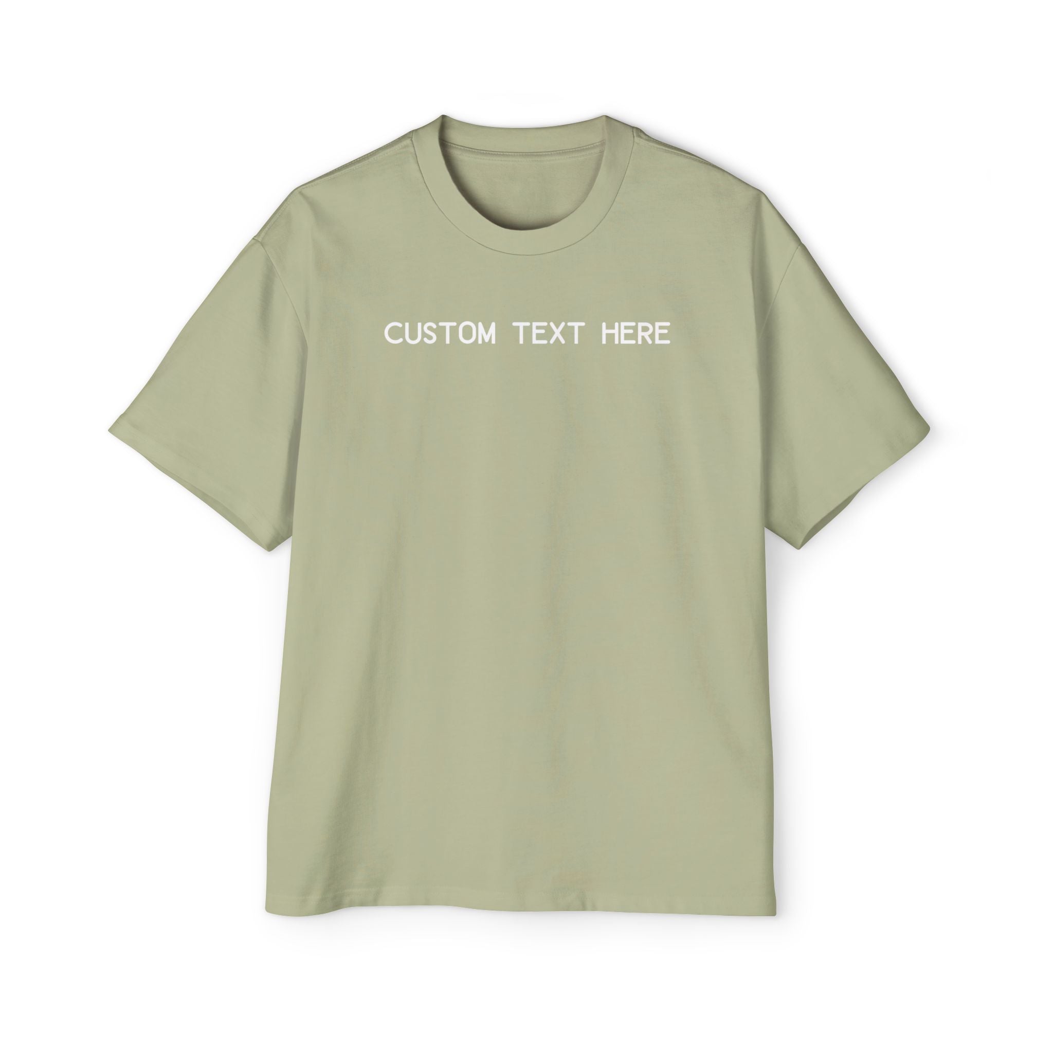 Custom T-Shirt - Custom Text Oversized Tee — Men's Personalized White T-Shirt