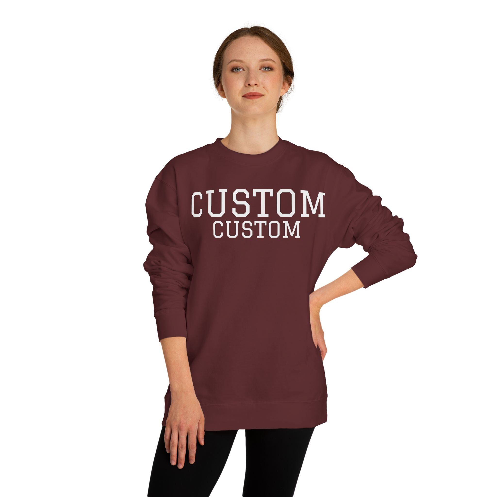 Custom Text Crewneck Sweatshirt — Personalized College-Style Pullover