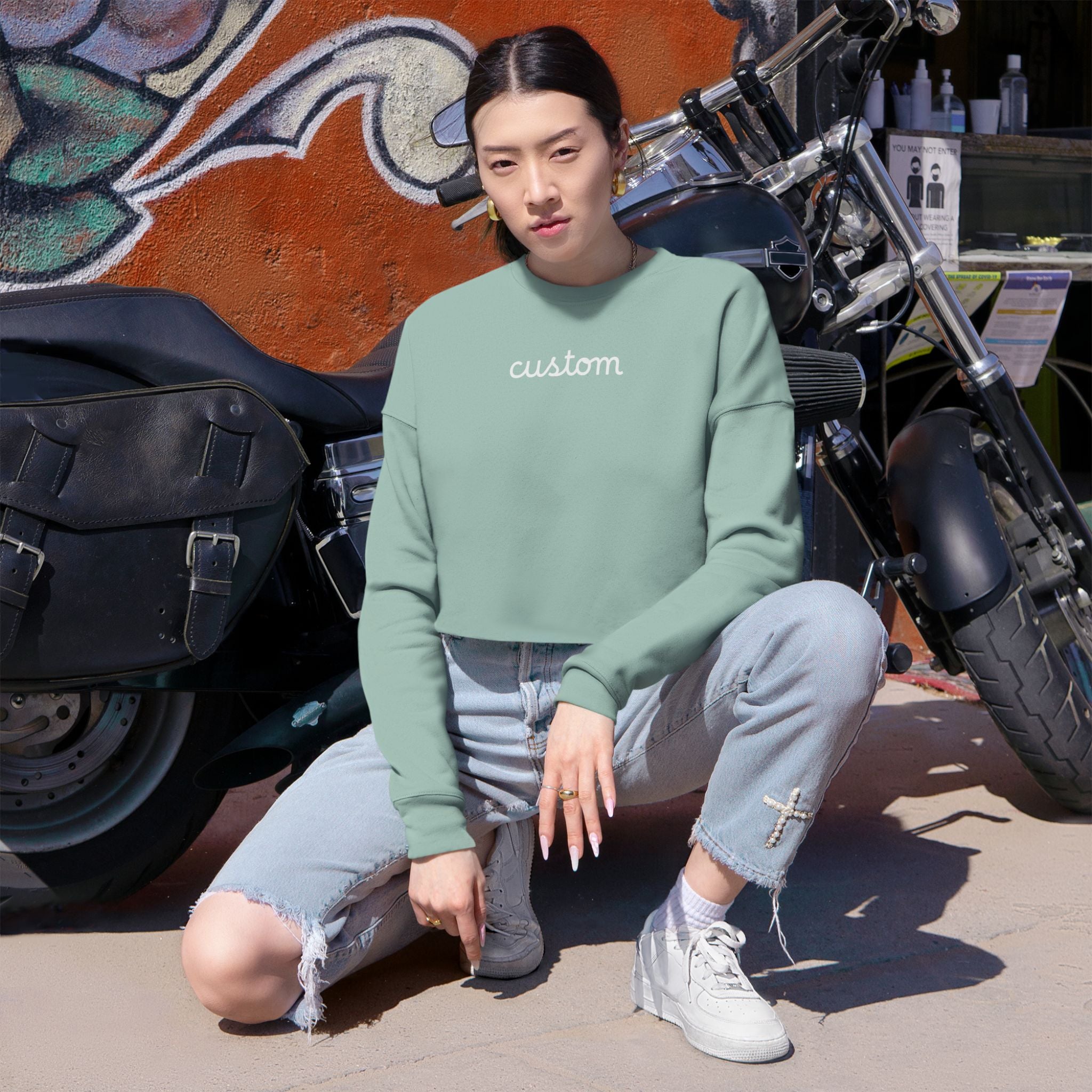 Custom Women's Cropped Sweatshirt - Casual Cozy Crop Top
