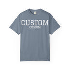 Custom Garment-Dyed T-Shirt — Personalized 'CUSTOM' Vintage Collegiate Tee
