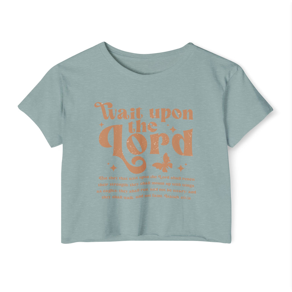 Christian Festival Crop Top — “Wait Upon the Lord" Graphic