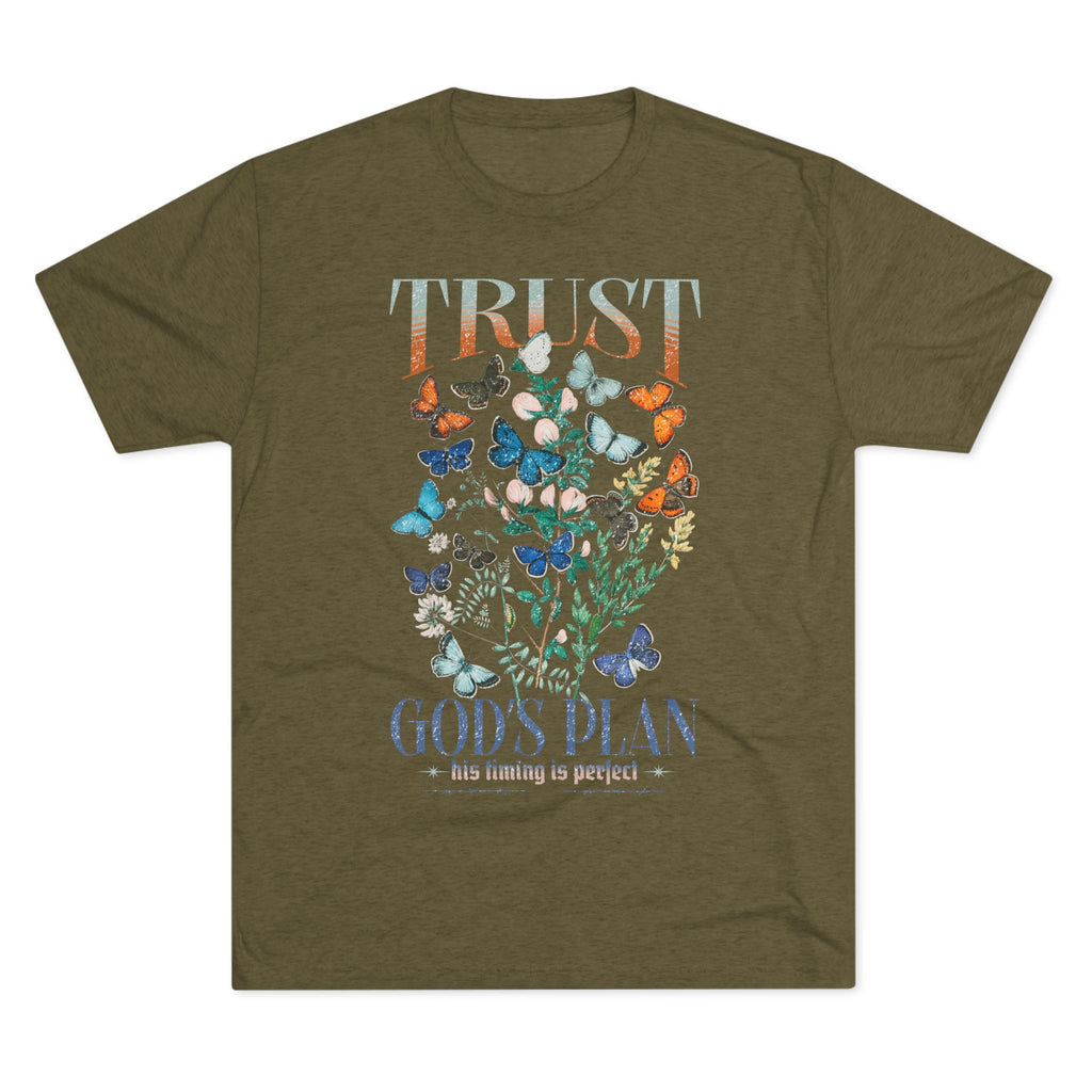 Trust God's Plan Butterflies T-Shirt — Butter-Soft Oversized Tee
