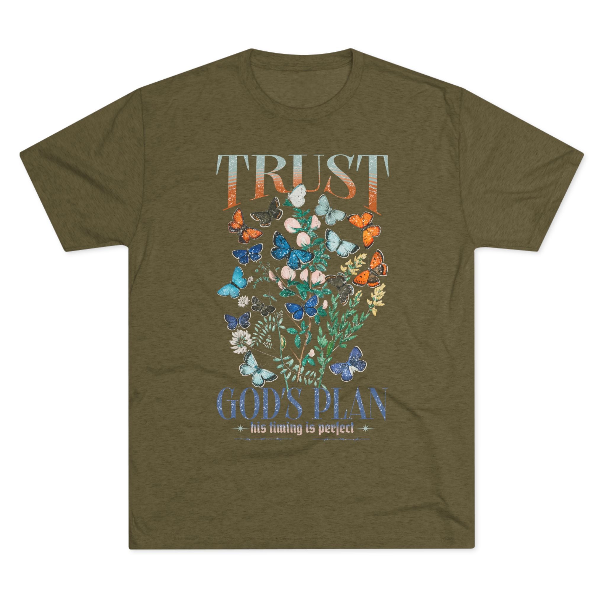Trust God's Plan Butterflies T-Shirt — Butter-Soft Oversized Tee