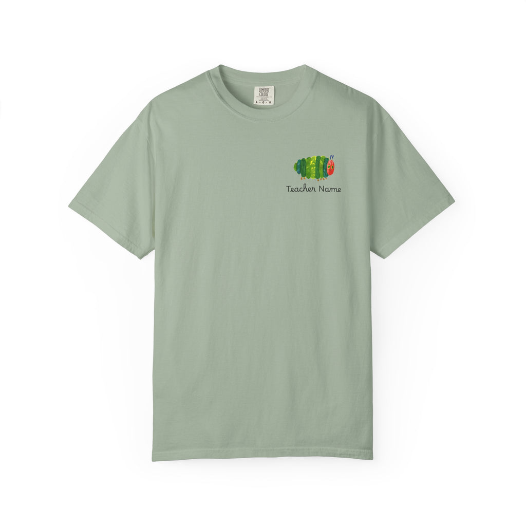 Custom Teacher Gift Caterpillar Garden T-Shirt — Colorful Children’s Storybook Graphic Tee