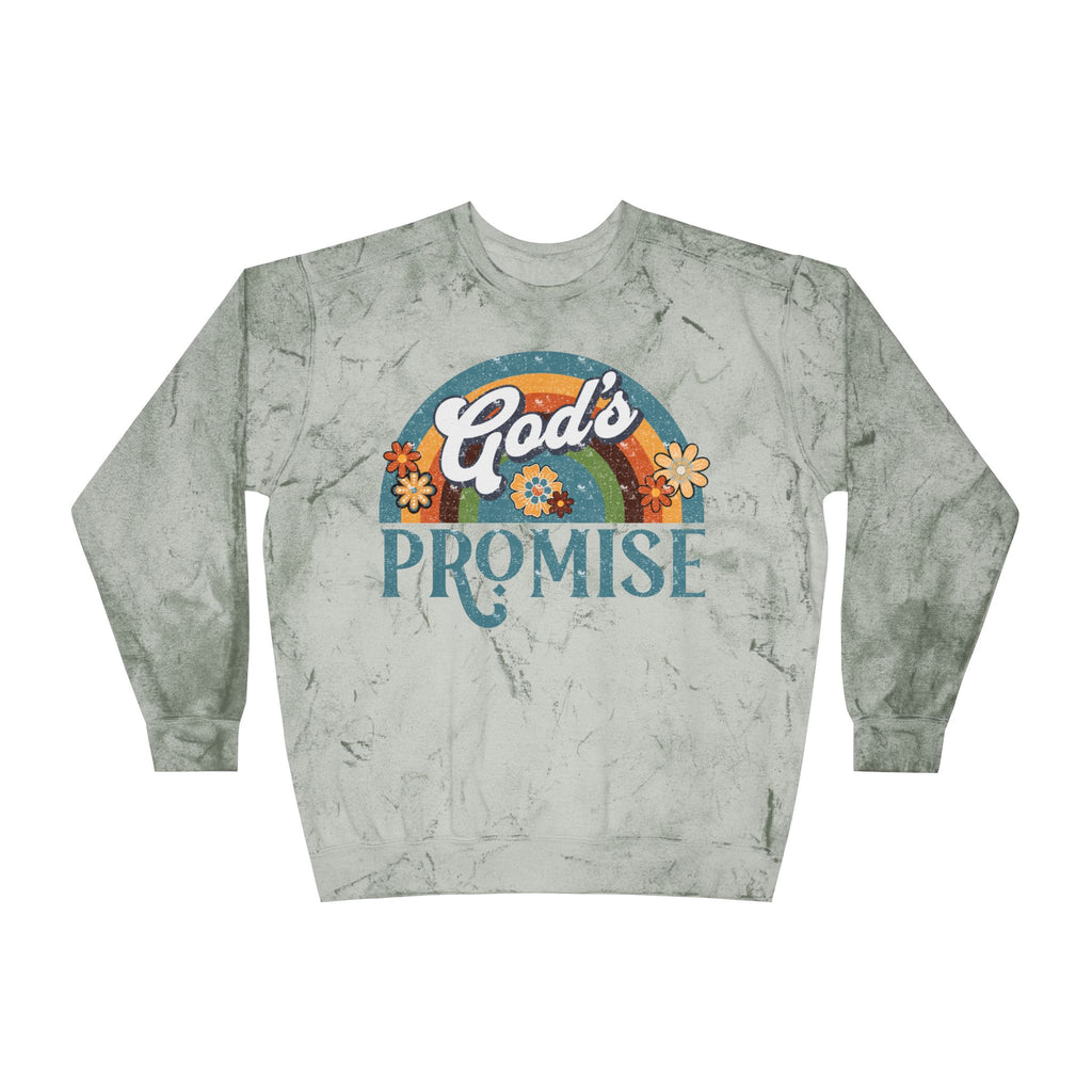 God's Promise Retro Rainbow Comfort Colors Crewneck Sweatshirt