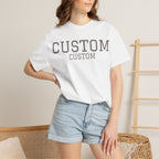 Custom Garment-Dyed T-Shirt — Personalized 'CUSTOM' Vintage Collegiate Tee