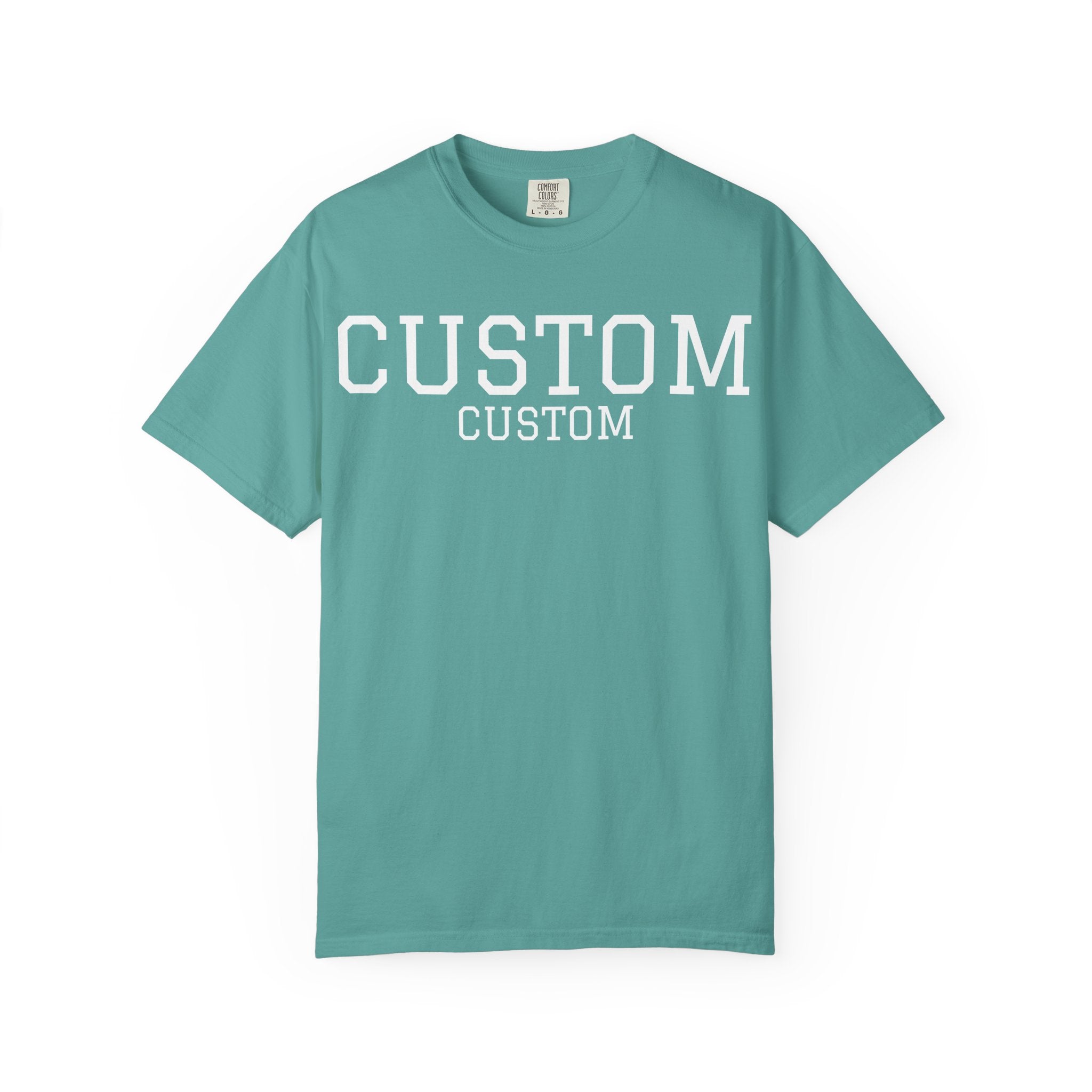 Custom Garment-Dyed T-Shirt — Personalized 'CUSTOM' Vintage Collegiate Tee