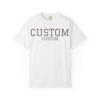 Custom Garment-Dyed T-Shirt — Personalized 'CUSTOM' Vintage Collegiate Tee