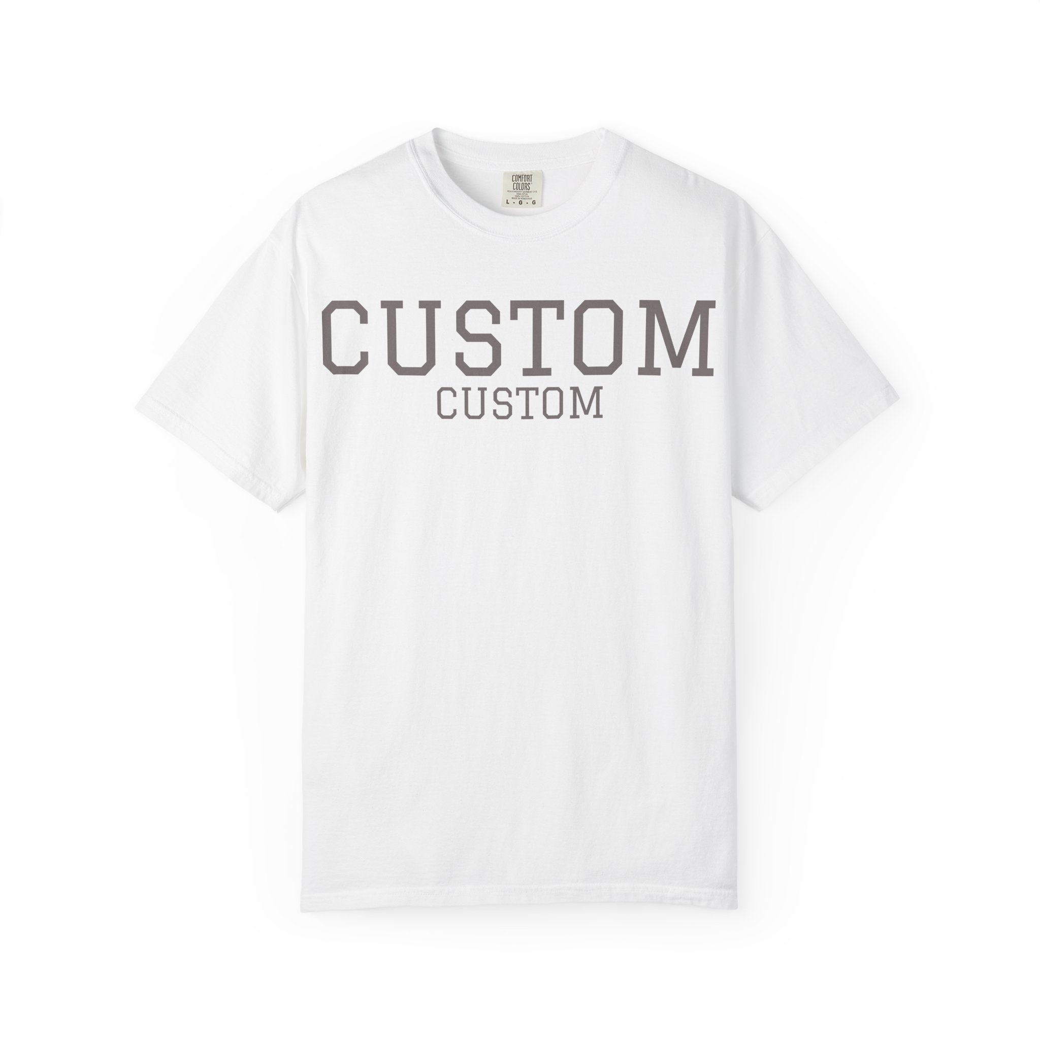 Custom Garment-Dyed T-Shirt — Personalized 'CUSTOM' Vintage Collegiate Tee
