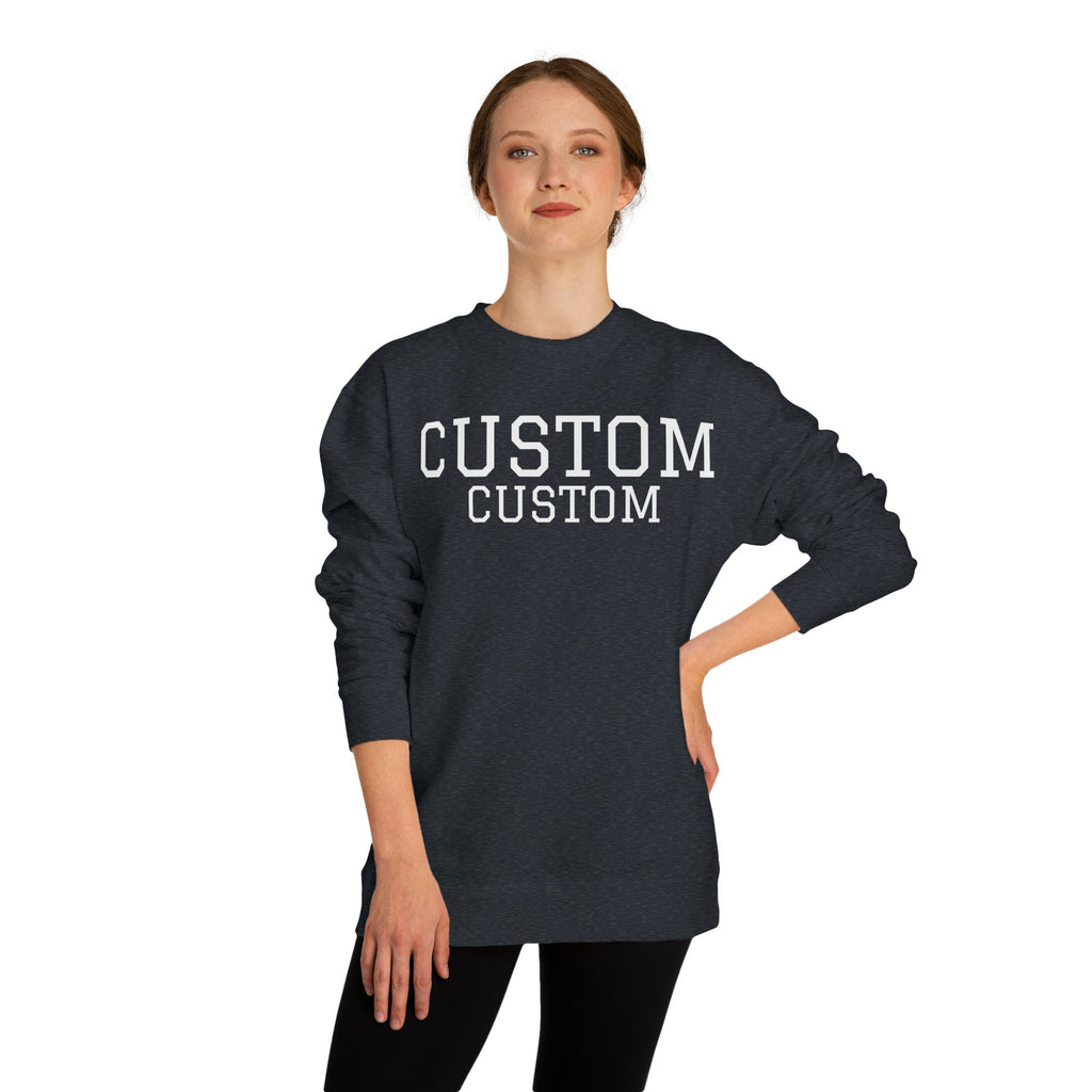 Custom Text Crewneck Sweatshirt — Personalized College-Style Pullover