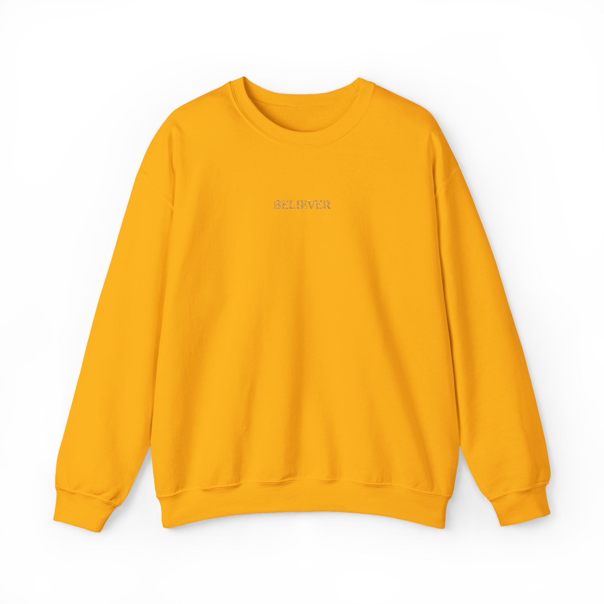 BELIEVER Tone-on-Tone Embroidered Sweatshirt | Minimalist Unisex Crewneck | Soft, Premium Cozy Wear