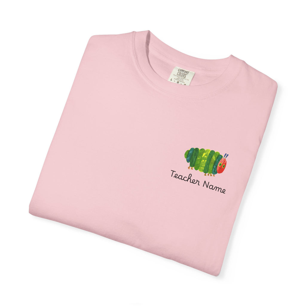 Custom Teacher Gift Caterpillar Garden T-Shirt — Colorful Children’s Storybook Graphic Tee