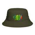 Brown Bucket Hat with Colorful Caterpillar Graphic
