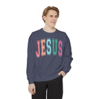 Jesus Rainbow Comfort Colors Crewneck Sweatshirt