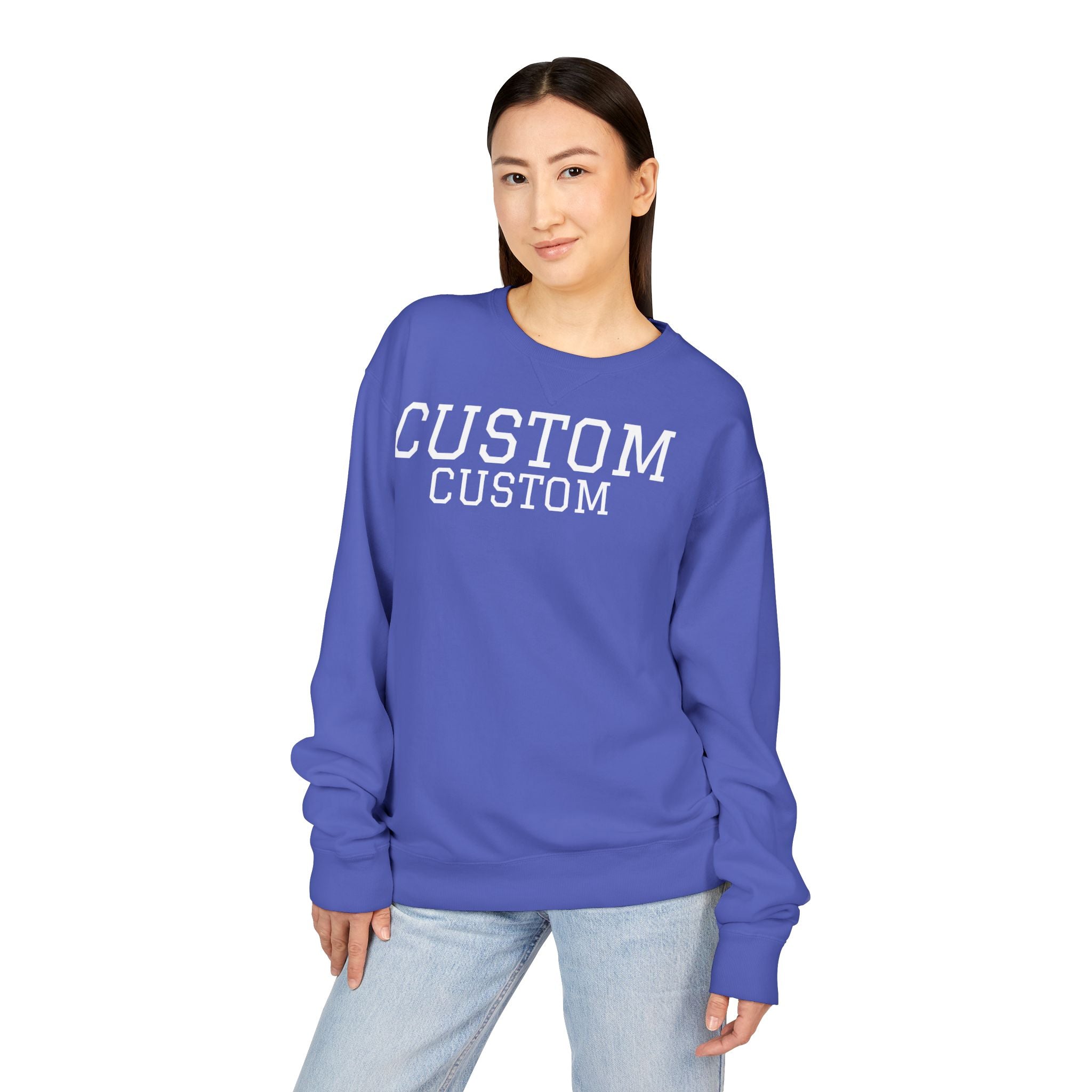 Custom Crewneck Sweatshirt — Vintage Garment-Dyed Comfort