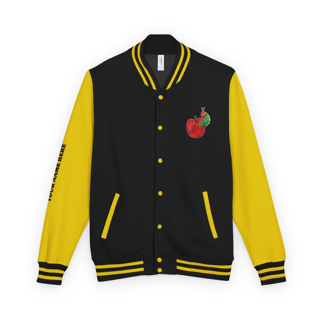 Custom Gift - Letterman Jacket for Teacher — Colorful "Very Hungry Caterpillar" Garden Back Patch