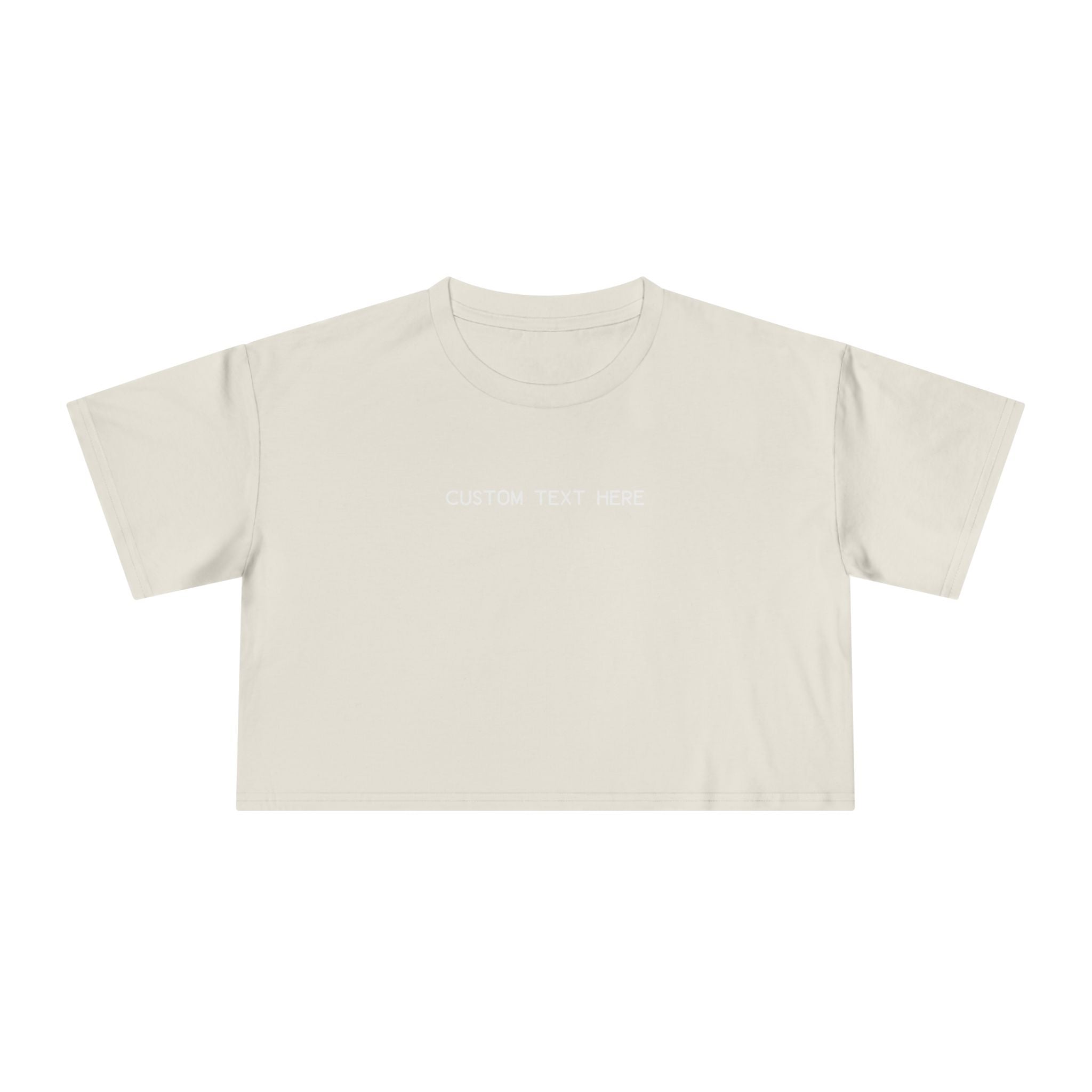 Custom T-Shirt - Custom Crop Top - Customizable Women's Crop Tee — Minimalist 'Custom Text Here' Chest Graphic