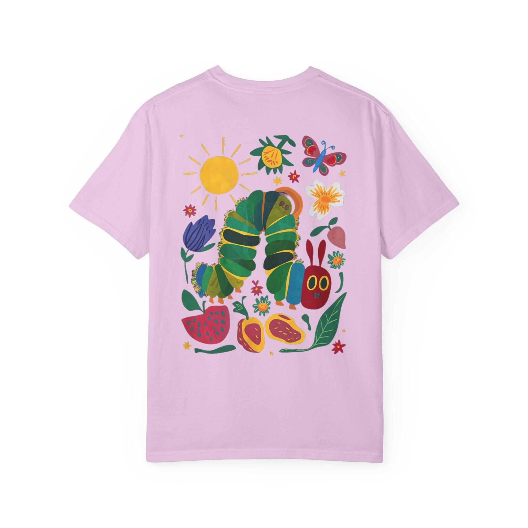 Custom Teacher Gift Caterpillar Garden T-Shirt — Colorful Children’s Storybook Graphic Tee
