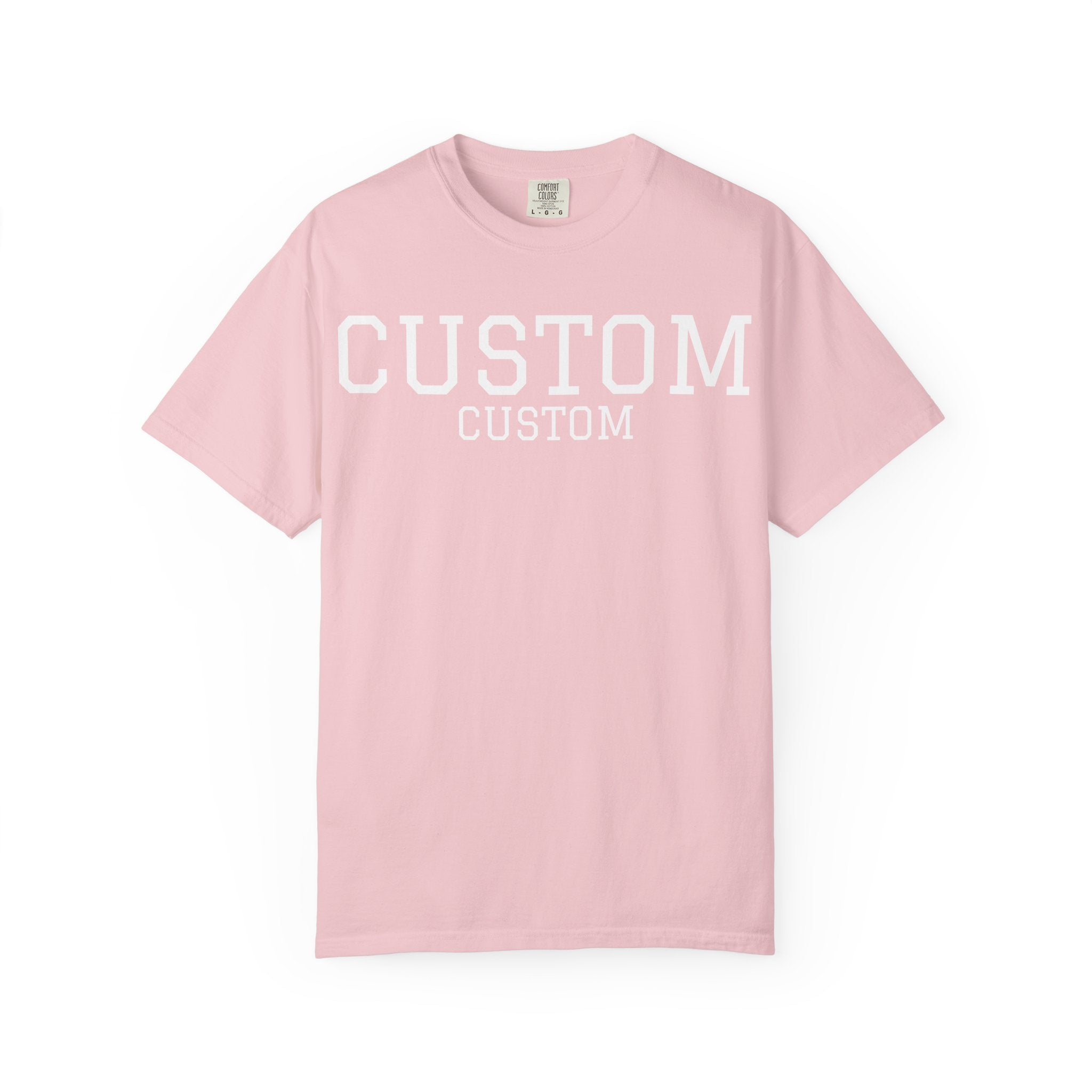 Custom Garment-Dyed T-Shirt — Personalized 'CUSTOM' Vintage Collegiate Tee