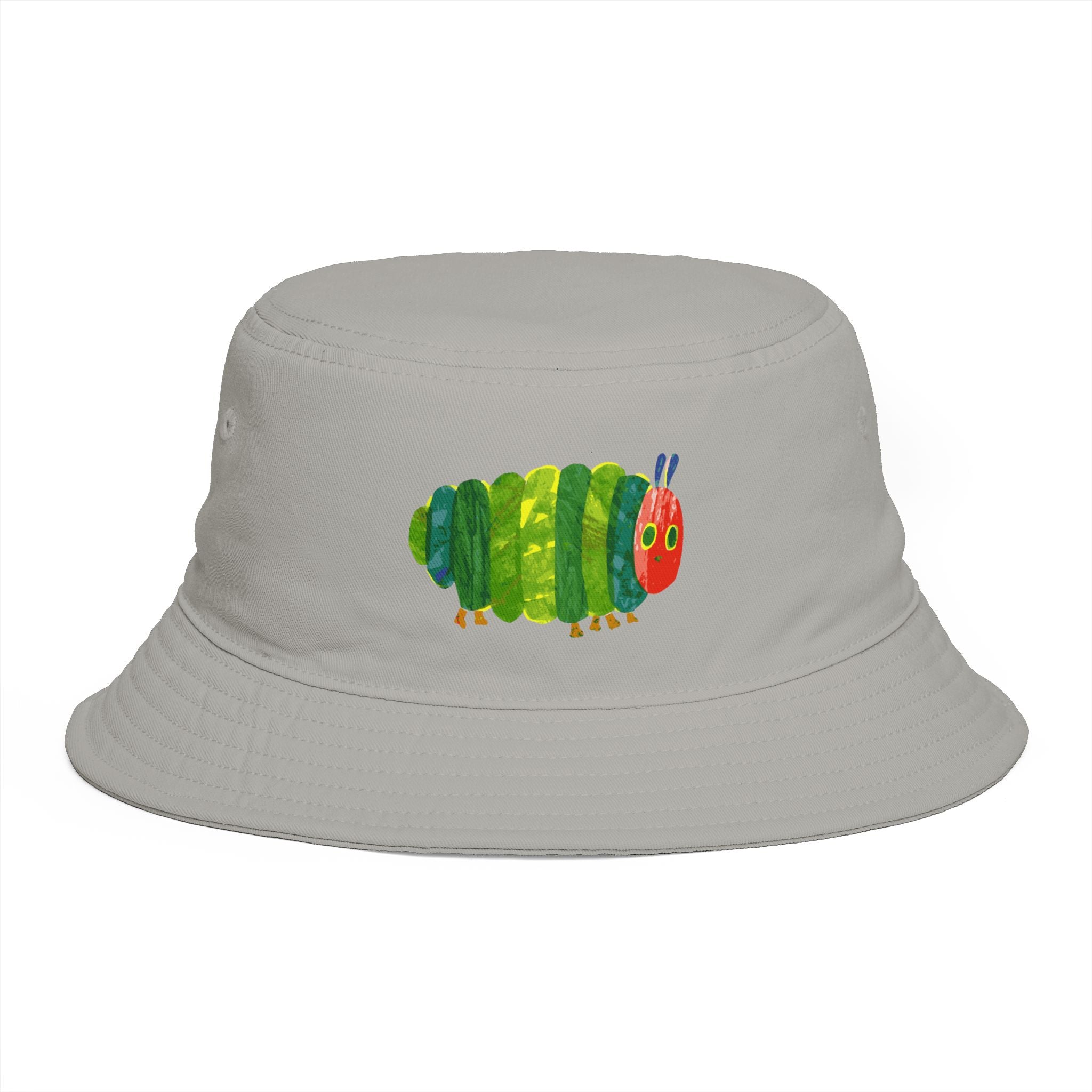 Brown Bucket Hat with Colorful Caterpillar Graphic