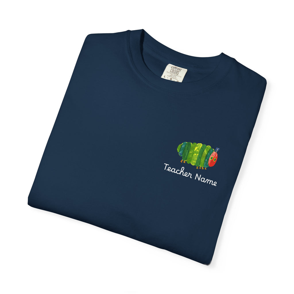 Custom Teacher Gift Caterpillar Garden T-Shirt — Colorful Children’s Storybook Graphic Tee