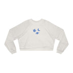 Cropped Pullover — Minimal Gold Moon, Star & Planet Graphic