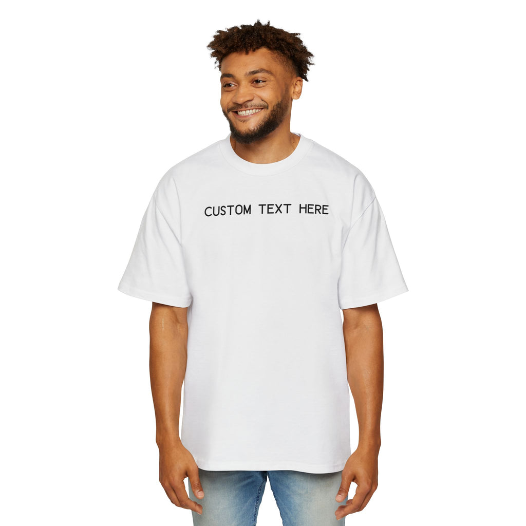Custom T-Shirt - Custom Text Oversized Tee — Men's Personalized White T-Shirt