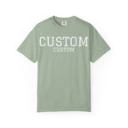Custom Garment-Dyed T-Shirt — Personalized 'CUSTOM' Vintage Collegiate Tee
