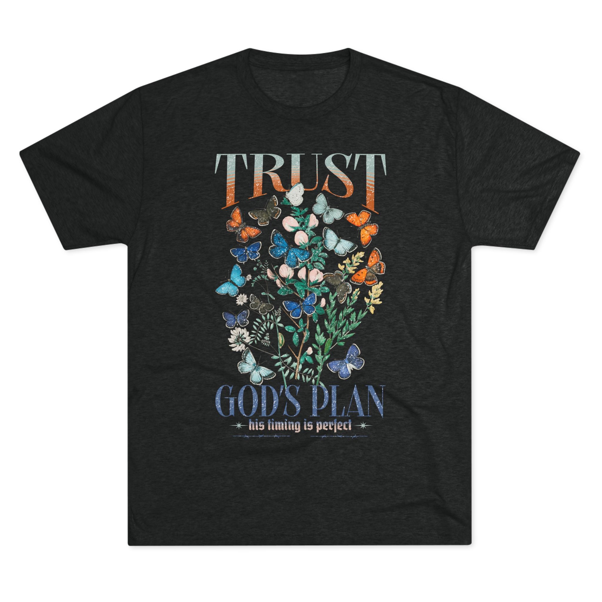 Trust God's Plan Butterflies T-Shirt — Butter-Soft Oversized Tee