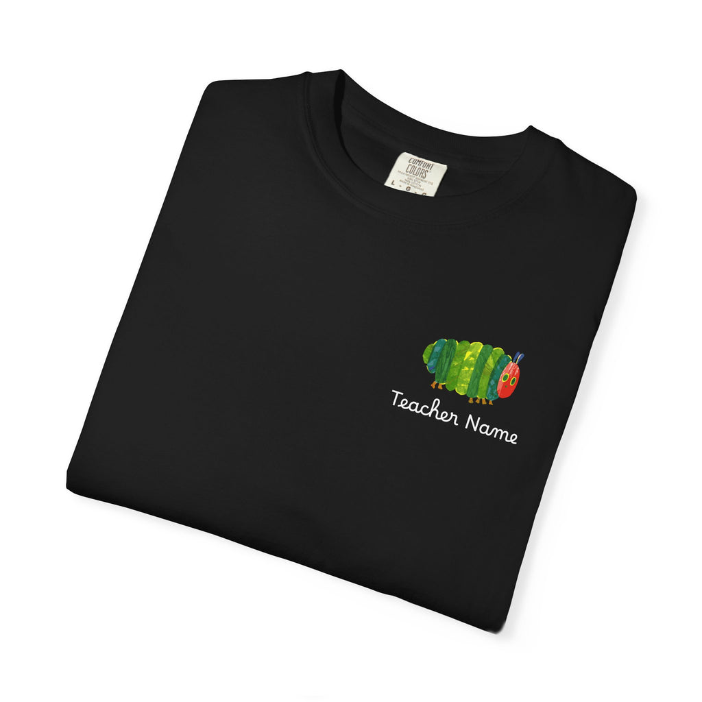 Custom Teacher Gift Caterpillar Garden T-Shirt — Colorful Children’s Storybook Graphic Tee
