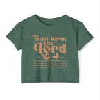 Christian Festival Crop Top — “Wait Upon the Lord" Graphic