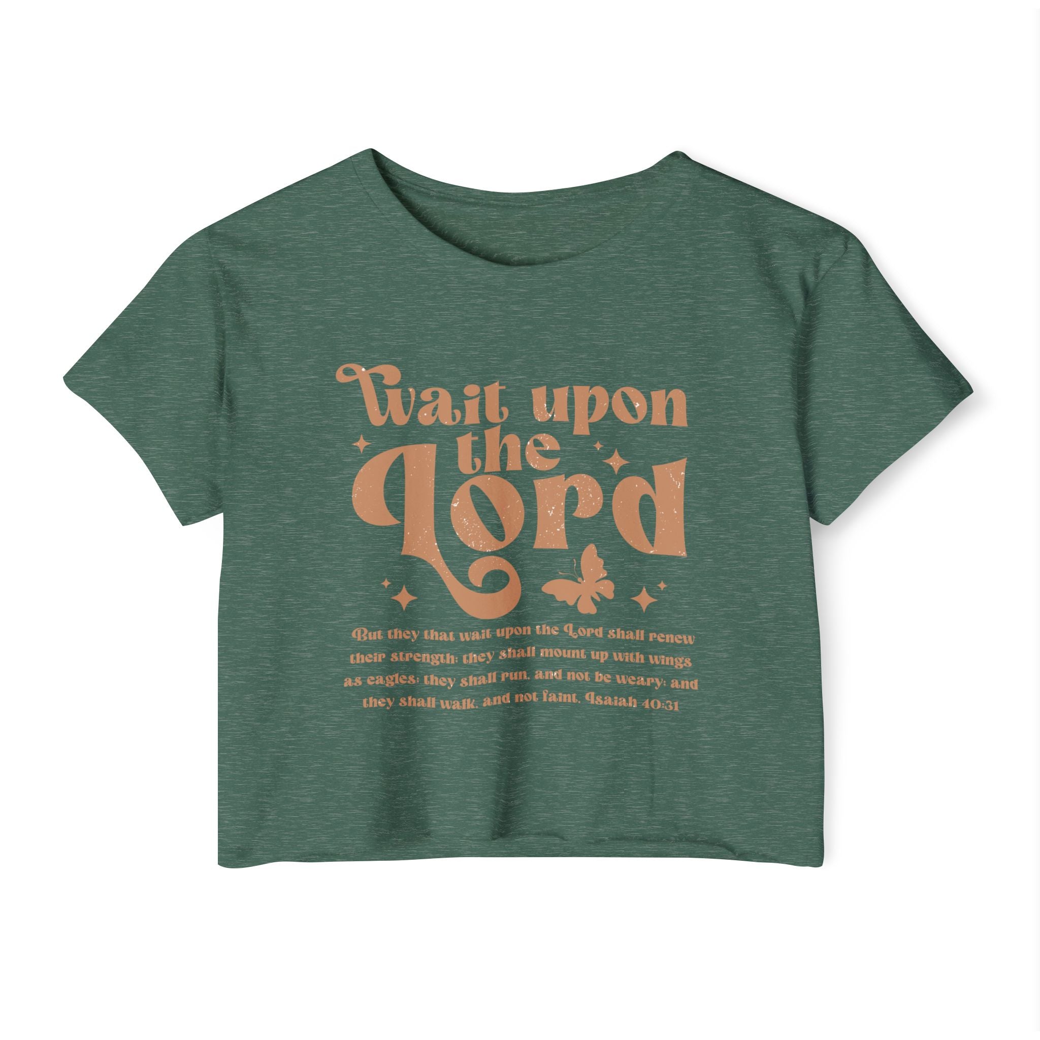Christian Festival Crop Top — “Wait Upon the Lord" Graphic