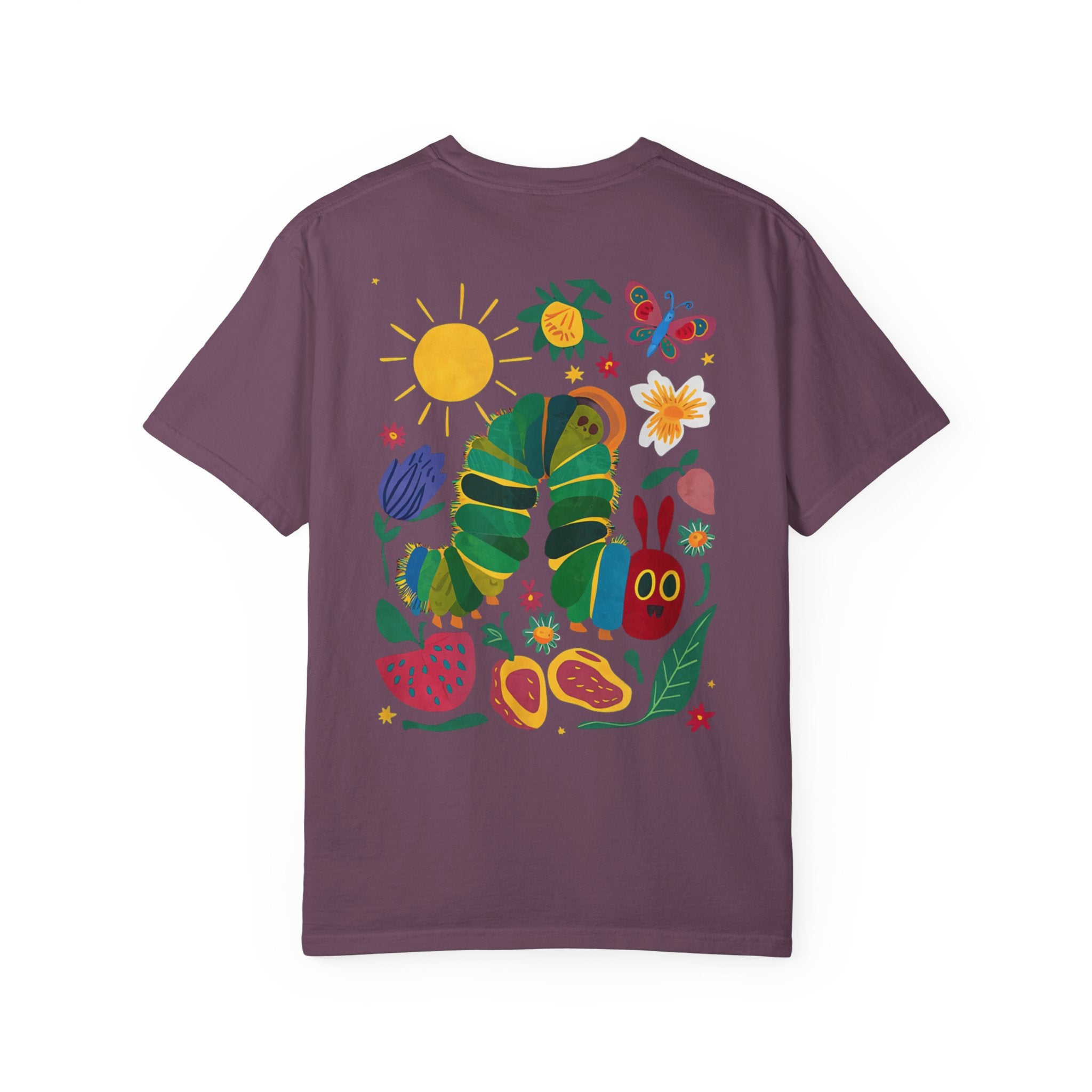 Custom Teacher Gift Caterpillar Garden T-Shirt — Colorful Children’s Storybook Graphic Tee