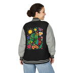 Custom Gift - Letterman Jacket for Teacher — Colorful "Very Hungry Caterpillar" Garden Back Patch
