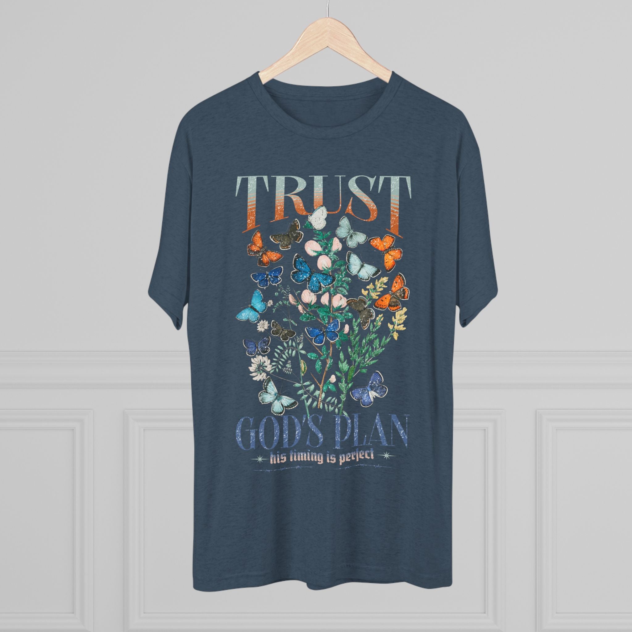 Trust God's Plan Butterflies T-Shirt — Butter-Soft Oversized Tee
