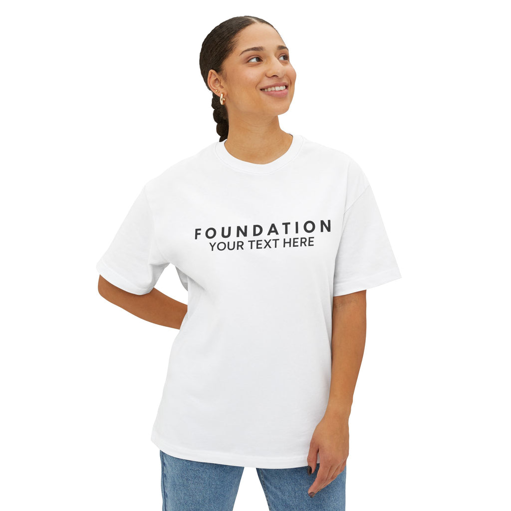 Custom T-Shirt - CUSTOM Foundation Minimalist Tee — Customizable "Your Text Here" Boxy T-Shirt