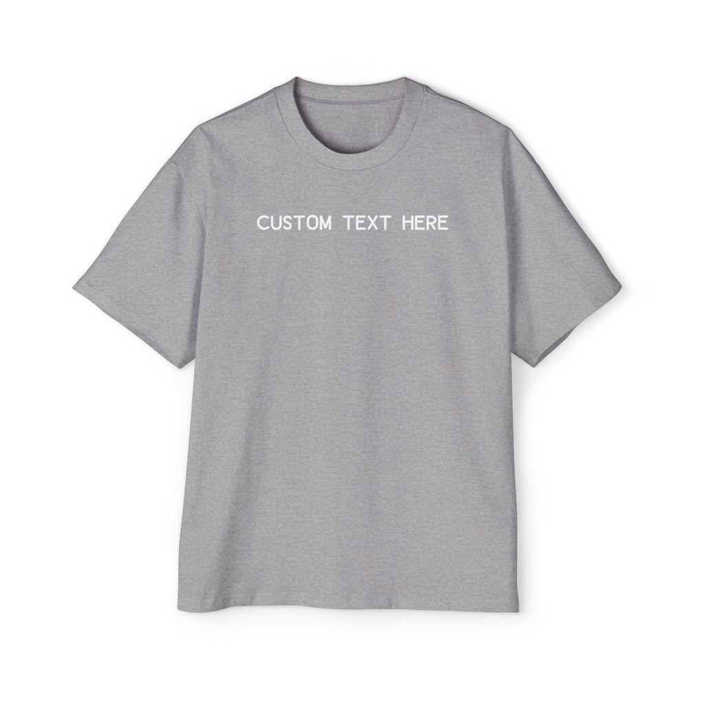 Custom T-Shirt - Custom Text Oversized Tee — Men's Personalized White T-Shirt